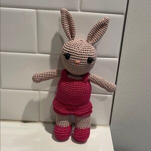 Handcrafted Spring Easter Bunny in Dress Rabbit Holiday Decor Amigurui Crochet